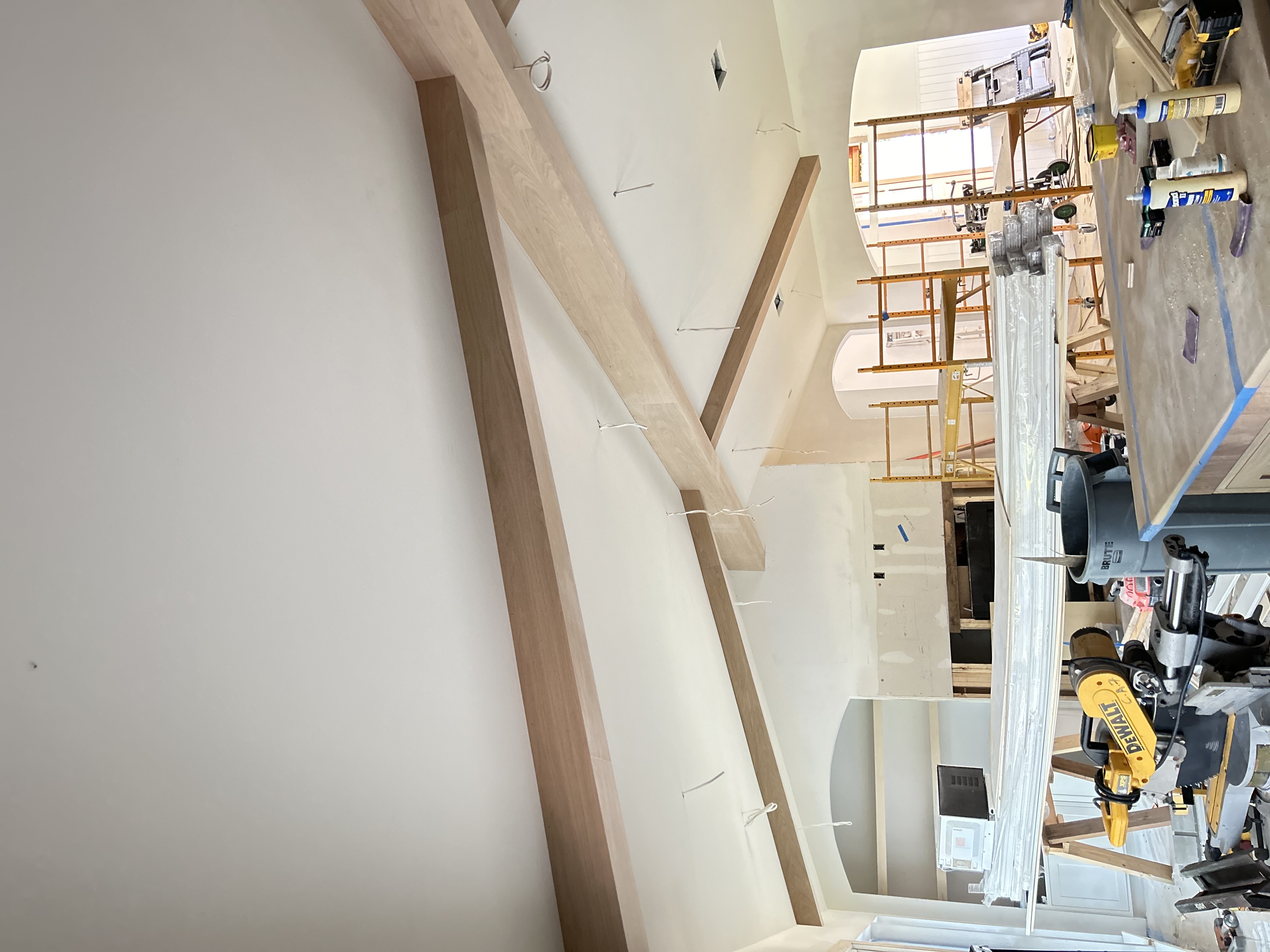 Beam installed in a residential interior